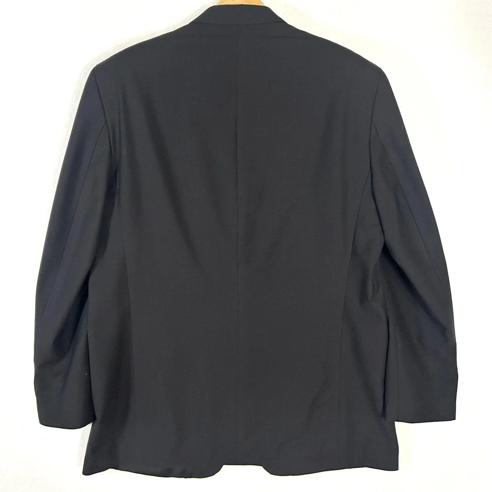 Vintage Ralph Lauren Blazer Mens 44L Wool Blend Black Sport Coat‎ Made in Canada